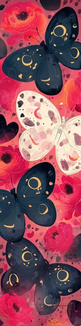 Free butterfly bookmarks of a butterfly with red background